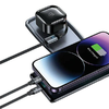 30W Autós Töltő Behúzható Kábellel USB-C + Lightning PD Gyors Töltés USAMS C41 CC219CC01 (US-CC219) fekete - 2. kép