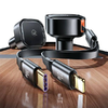 30W Autós Töltő Behúzható Kábellel USB-C + Lightning PD Gyors Töltés USAMS C41 CC219CC01 (US-CC219) fekete - 4. kép