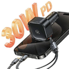 30W autós töltő visszahúzható kábellel 2x USB-C PD gyors töltés USAMS C41 CC220CC01 fekete tok - 1. kép