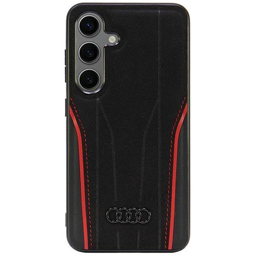 Eredeti Tok SAMSUNG GALAXY S24 Audi Eredeti Bőr MagSafe Kemény tok (AU-TPUPCS24-R8/D3-RD) fekete & piros tok Eredeti Tok SAMSUNG GALAXY S24 Audi Eredeti Bőr MagSafe Kemény tok (AU-TPUPCS24-R8/D3-RD) fekete & piros tok