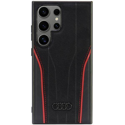 Eredeti tok SAMSUNG GALAXY S24 ULTRA Audi Genuine Leather MagSafe kemény tok (AU-TPUPCS24U-R8/D3-RD) fekete és piros tok Eredeti tok SAMSUNG GALAXY S24 ULTRA Audi Genuine Leather MagSafe kemény tok (AU-TPUPCS24U-R8/D3-RD) fekete és piros tok
