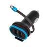 Forever CC-02 autós töltő 2x USB 3A fekete microUSB kábellel 0,2 m - 0. kép