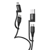 KAKU Kábel KSC-654 Tuojie 4 az 1-ben - USB + Type C to Type C + Lightning - 1,2 méter fekete - 1. kép