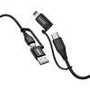 KAKU Kábel KSC-654 Tuojie 4 az 1-ben - USB + Type C to Type C + Lightning - 1,2 méter fekete - 2. kép
