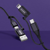 KAKU Kábel KSC-654 Tuojie 4 az 1-ben - USB + Type C to Type C + Lightning - 1,2 méter fekete - 4. kép
