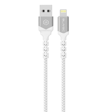 Blavec Cable Raptor fonott - USB Lightning kábel - 2,4A 0,5 méter (CRA-UL24WS05) fehér-ezüst