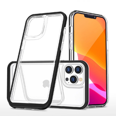 Clear 3in1 tok iPhone 14 Pro Max-hoz, szilikon tok fekete kerettel