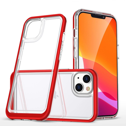 Clear 3in1 tok iPhone 14 Plus szilikon tok kerettel piros Clear 3in1 tok iPhone 14 Plus szilikon tok kerettel piros