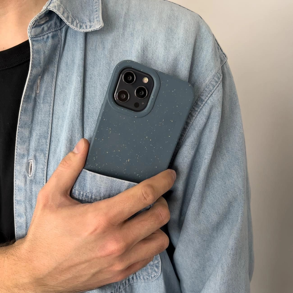 Eco Case tok iPhone 14 Plus-hoz, lebomló szilikon borítás, fekete tok - 8