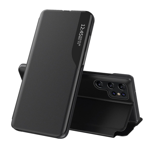 Eco Leather View fliptok Samsung Galaxy S24 Ultra tok - fekete Eco Leather View fliptok Samsung Galaxy S24 Ultra tok - fekete