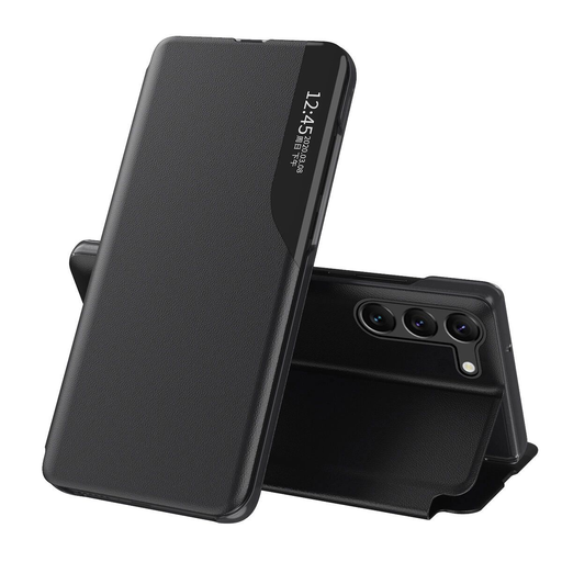 Eco Leather View fliptok Samsung A05s-hez kihajtható fedéllel - fekete tok Eco Leather View fliptok Samsung A05s-hez kihajtható fedéllel - fekete tok