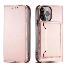 Magnet Card Case iPhone 14 Pro tok, fliptok, pénztárca állvány pink