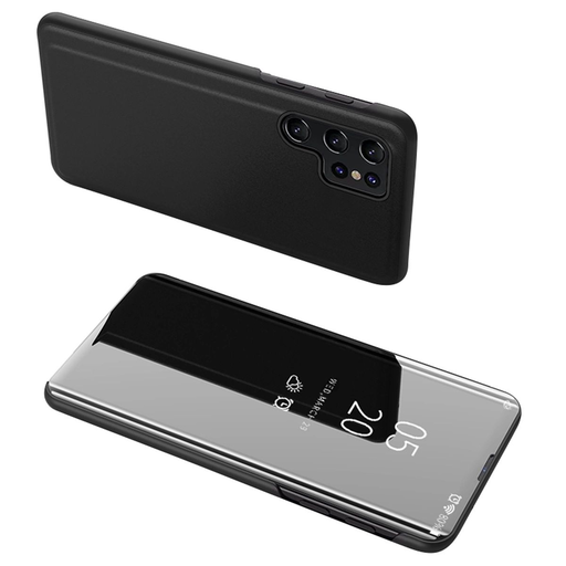 Clear View fliptok Samsung S24-hez - fekete tok Clear View fliptok Samsung S24-hez - fekete tok
