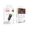 Borofone Autós töltő BZ32A Fresh - USB + Type C - QC 3.0 PD 30W szürke - 3. kép