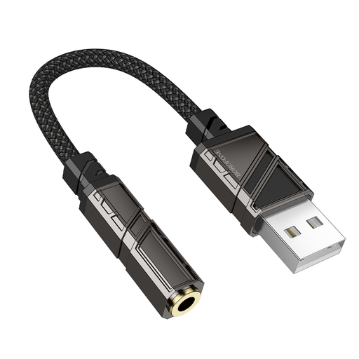 Borofone Adapter BV23 Dignity - USB - jack 3,5mm átalakító - fekete