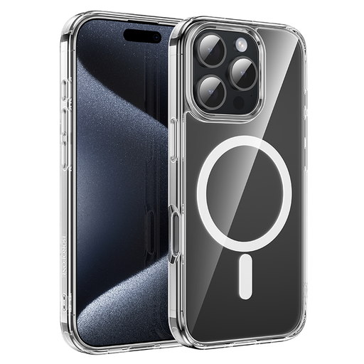 Borofone Tok BI5 Ice Shield Mágneses iPhone 16 Pro átlátszó tok Borofone Tok BI5 Ice Shield Mágneses iPhone 16 Pro átlátszó tok