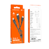 Borofone Kábel BX71 3 az 1-ben - USB Type C, Mikro USB, Lightning - 2A 1 méter fekete - 3. kép