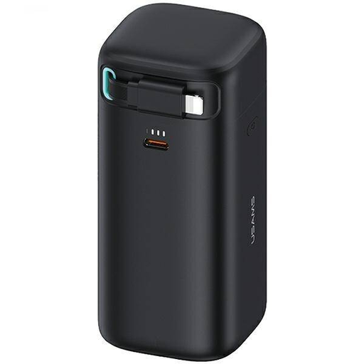 Powerbank 18000mAh PD45W Gyors Töltés Visszahúzható Lightning Kábellel USAMS XMF Sorozat 20KCD21701 (US-CD217) fekete