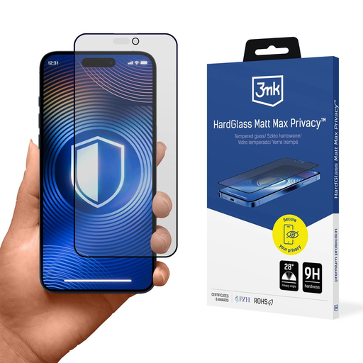 3mk Hardglass Matt Max Privacy edzett üvegfólia Apple iPhone 16 Pro készülékhez 3mk Hardglass Matt Max Privacy edzett üvegfólia Apple iPhone 16 Pro készülékhez