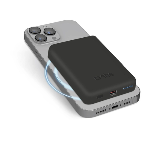 SBS TEBB5000MAG1CK Vezeték nélküli Power Bank 5000 mAh USB-C, MagSafe kompatibilis - Fekete