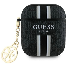 Guess GUA2P4RPSK AirPods 1/2 tok fekete/fekete 4G Printed Stripes Charm