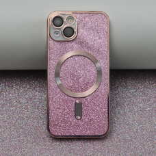 Rózsaszín Glitter Chrome Mag tok iPhone 15 Pro 6,1
