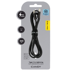Blavec Kábel Candy fonott - Type C - Lightning - PD 20W 2,4A 3 méter (CCA-CL24B30) fekete