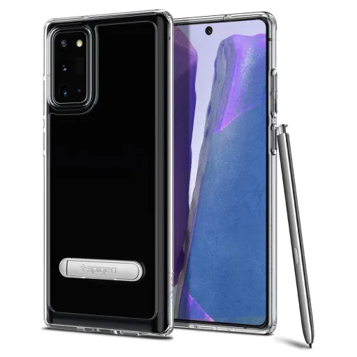 Spigen hybrid S tok Samsung Note 20 kihajtható támasszal crystal clear színben