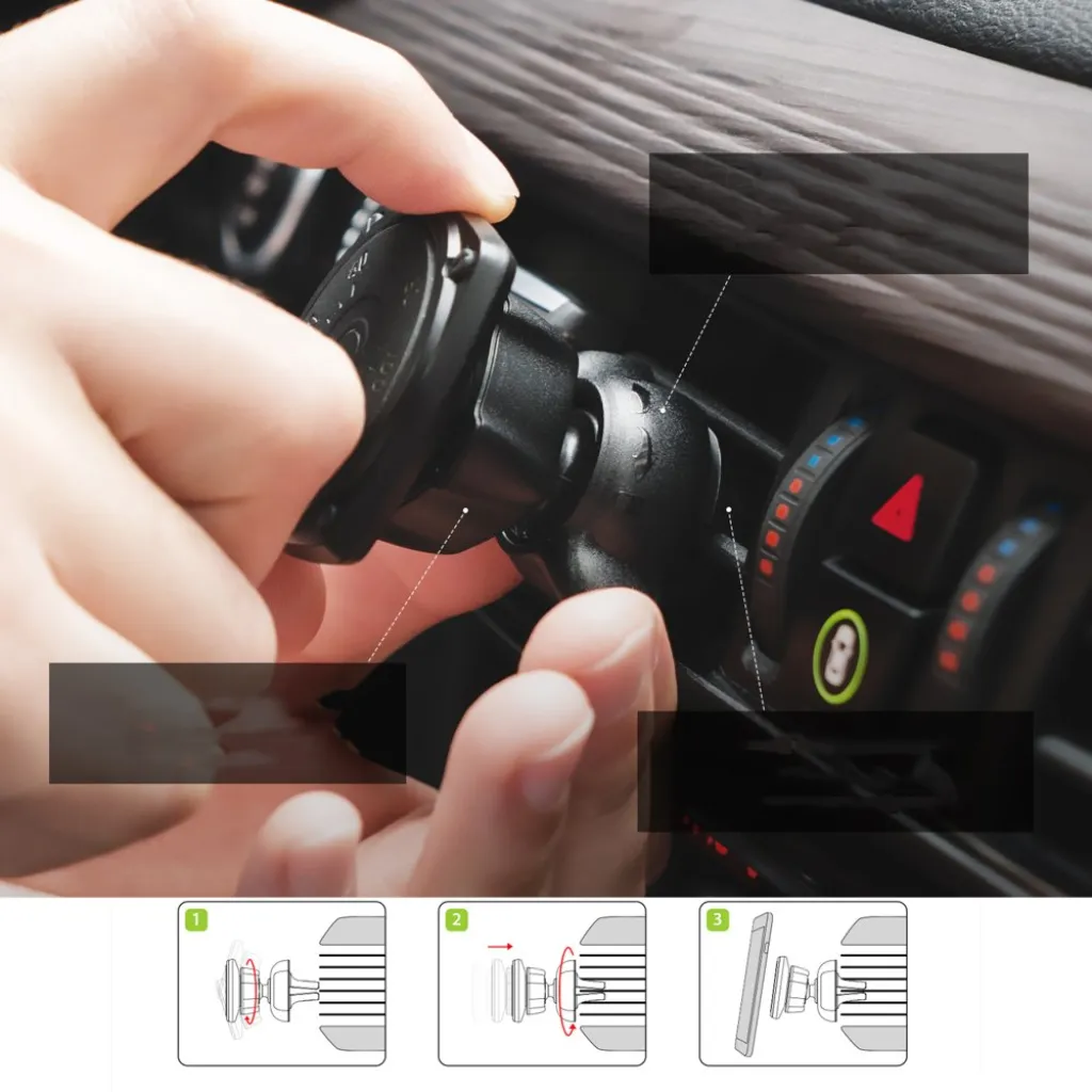 Ringke Power Clip Univerzális mágneses autós telefontartó fekete (ACCM0003-RPKG) - 12