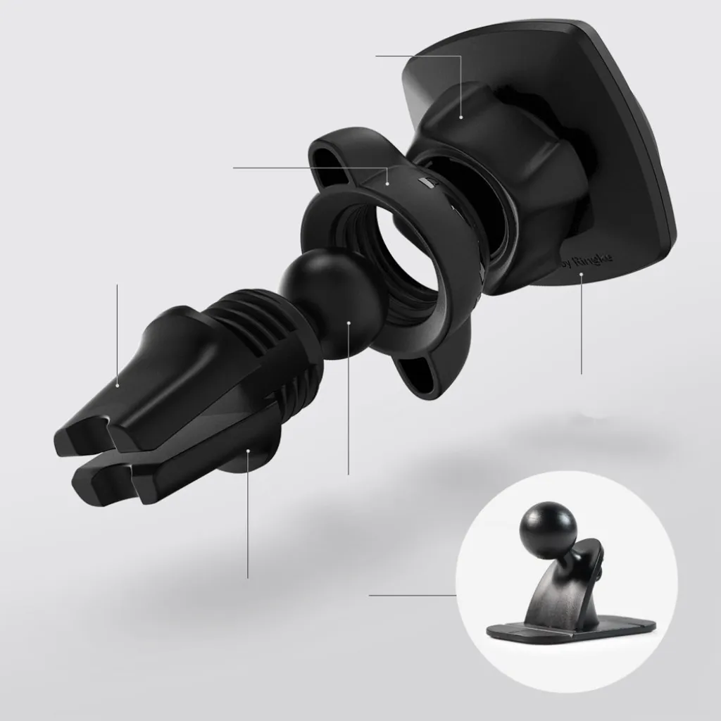 Ringke Power Clip Univerzális mágneses autós telefontartó fekete (ACCM0003-RPKG) - 16