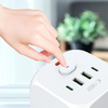 Tech-protect Pcl3x4 hálózati elosztó 2 USB & 2 Type-c & 3 aljzat fehér - 4. kép
