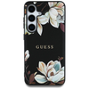 Guess Grained Printed Flower Mintás MagSafe Samsung Galaxy S25 tok fekete - 1. kép