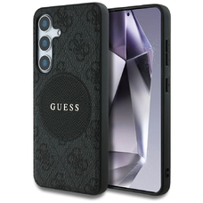 Guess 4G Round Patch Classic Logo MagSafe tok Samsung Galaxy S25 fekete