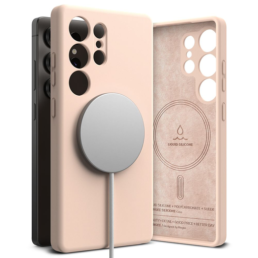 Ringke Silicone Magnetic Magsafe Galaxy S25 Ultra Pink Sand tok Ringke Silicone Magnetic Magsafe Galaxy S25 Ultra Pink Sand tok