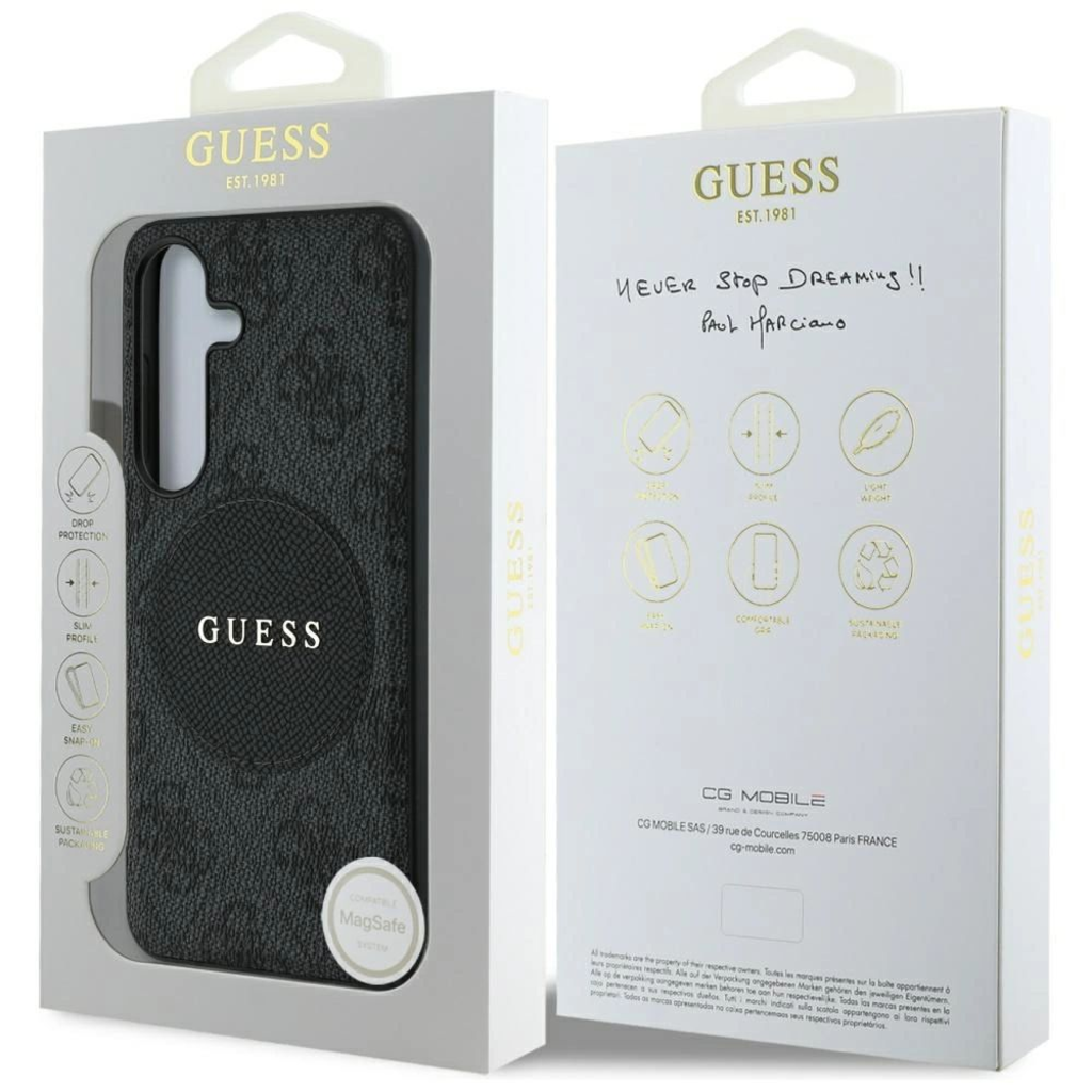 Guess 4G Round Patch Classic Logo MagSafe tok Samsung Galaxy S25 Plus-hoz fekete - 8
