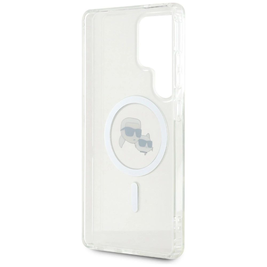 Karl Lagerfeld Button Karl & Choupette Heads Printed Logo MagSafe Samsung Galaxy S25 Ultra fehér tok - 7