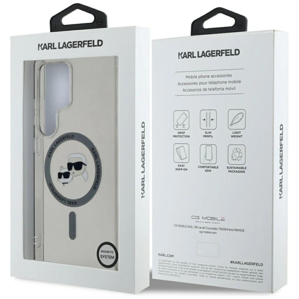 Karl Lagerfeld Button Karl & Choupette Heads Printed Logo MagSafe Samsung Galaxy S25 Ultra tok - 8