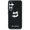 Karl Lagerfeld Leather Monogram Pin Logo Choupette Head Samsung Galaxy S25 fekete tok - 1. kép