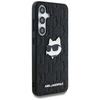 Karl Lagerfeld Leather Monogram Pin Logo Choupette Head Samsung Galaxy S25 fekete tok - 2. kép