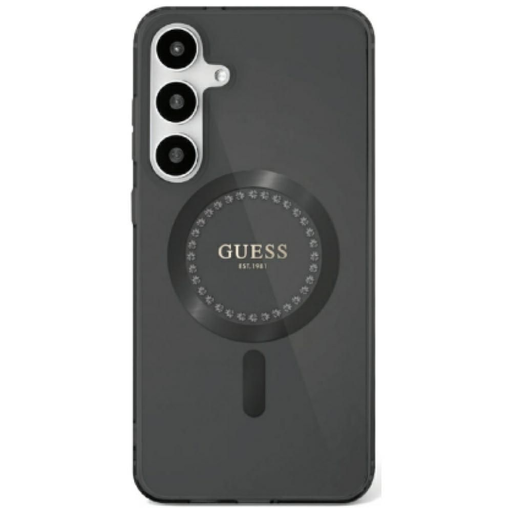 GUESS tok Samsung S25 GUHMS25SPFTDTEK (Mágneses IML Strasszkövek) fekete tok GUESS tok Samsung S25 GUHMS25SPFTDTEK (Mágneses IML Strasszkövek) fekete tok