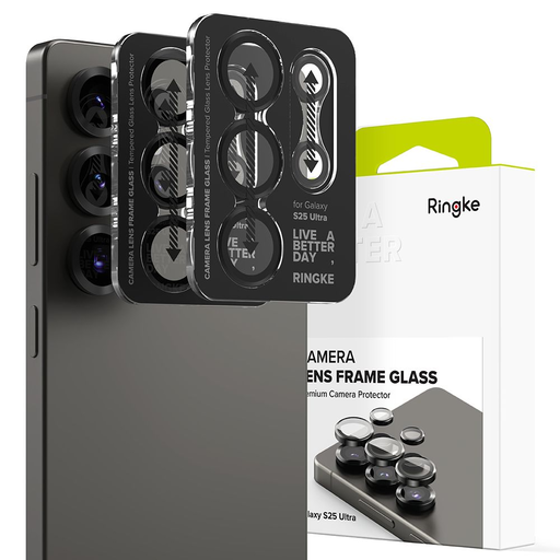 Ringke Camera Frame Protector - 2-pack - Samsung Galaxy S25 Ultra fekete üvegfólia Ringke Camera Frame Protector - 2-pack - Samsung Galaxy S25 Ultra fekete üvegfólia