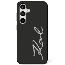 KARL LAGERFELD tok Samsung Galaxy S25 Ultra KLHCS25LSCMSMVK (Szilikon Fém Logóval) fekete tok