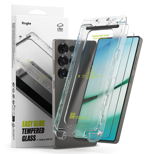 Edzett üveg Ringke Easy Slide 2-csomag Galaxy S25 Ultra Átlátszó üvegfólia Edzett üveg Ringke Easy Slide 2-csomag Galaxy S25 Ultra Átlátszó üvegfólia