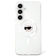 KARL LAGERFELD tok SAMSUNG S25 KLHMS25SHLSKIH (Mágneses IML Fém K. Fejek) fehér tok