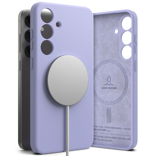 Ringke Silicone Magnetic Magsafe Galaxy S25+ Plus Lavender tok Ringke Silicone Magnetic Magsafe Galaxy S25+ Plus Lavender tok