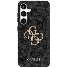 GUESS tok Samsung S25 Ultra GUHCS25LPGT4MBK (PU Grained Big 4G és Klasszikus Logó) fekete tok