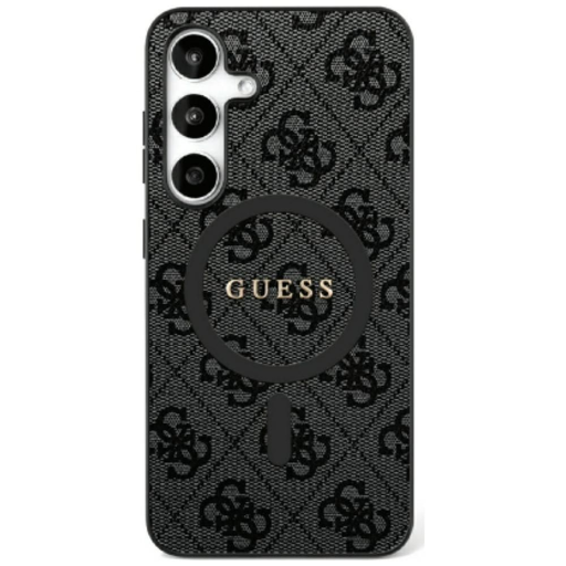 GUESS tok Samsung Galaxy S25 Plus-hoz GUHMS25MG4GFRK (Mágneses PU 4G Gyűrű Klasszikus Logó) fekete tok GUESS tok Samsung Galaxy S25 Plus-hoz GUHMS25MG4GFRK (Mágneses PU 4G Gyűrű Klasszikus Logó) fekete tok