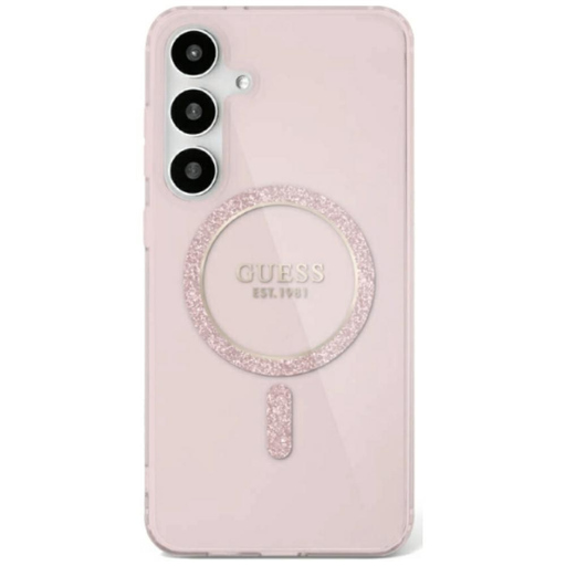 GUESS tok Samsung Galaxy S25 GUHMS25SHFGEREP (Mágneses IML Csillogó Kör) rózsaszín tok GUESS tok Samsung Galaxy S25 GUHMS25SHFGEREP (Mágneses IML Csillogó Kör) rózsaszín tok
