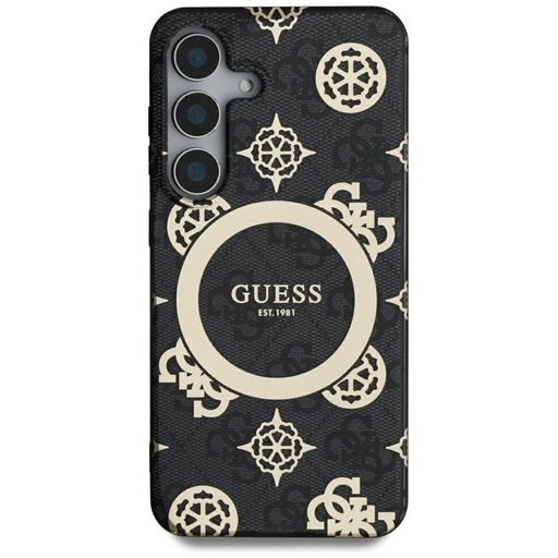 GUESS tok Samsung Galaxy S25 Ultra GUHMS25LH4PYEEK (Magnetic IML Peony 4G Háttérrel) fekete tok GUESS tok Samsung Galaxy S25 Ultra GUHMS25LH4PYEEK (Magnetic IML Peony 4G Háttérrel) fekete tok