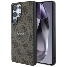 GUESS tok Samsung Galaxy S25 Ultra GUHMS25LG4GFRW (Mágneses PU 4G Gyűrű Klasszikus Logó) barna